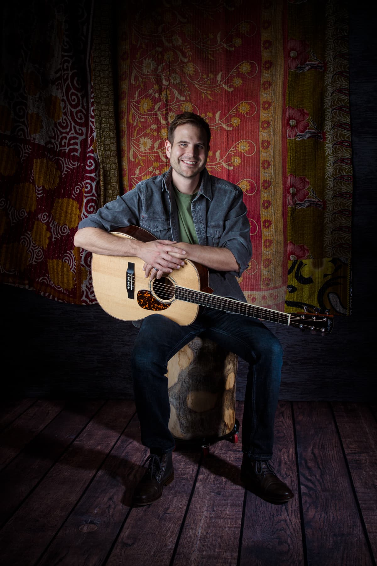 John Hatcher playing acoustic blues guitar
